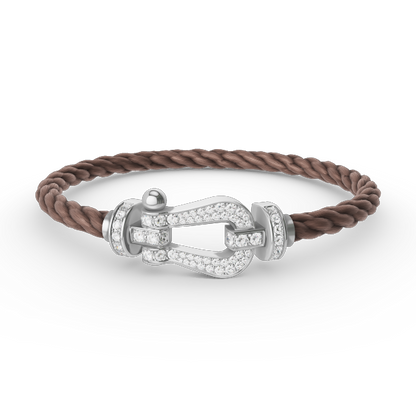 [LORA]FORCE LARGE HORSESHOE FULL DIAMOND BRACELET SILVER