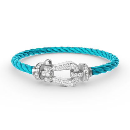 [LORA]FORCE LARGE HORSESHOE FULL DIAMOND BRACELET SILVER