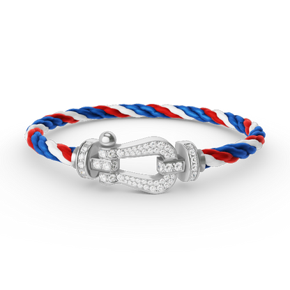 [LORA]FORCE LARGE HORSESHOE FULL DIAMOND BRACELET SILVER