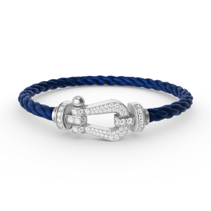 [LORA]FORCE LARGE HORSESHOE FULL DIAMOND BRACELET SILVER