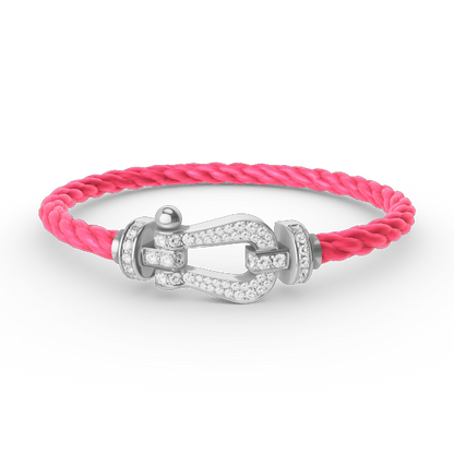 [LORA]FORCE LARGE HORSESHOE FULL DIAMOND BRACELET SILVER
