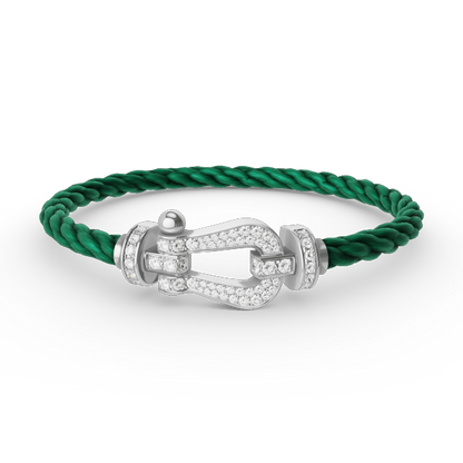 [LORA]FORCE LARGE HORSESHOE FULL DIAMOND BRACELET SILVER