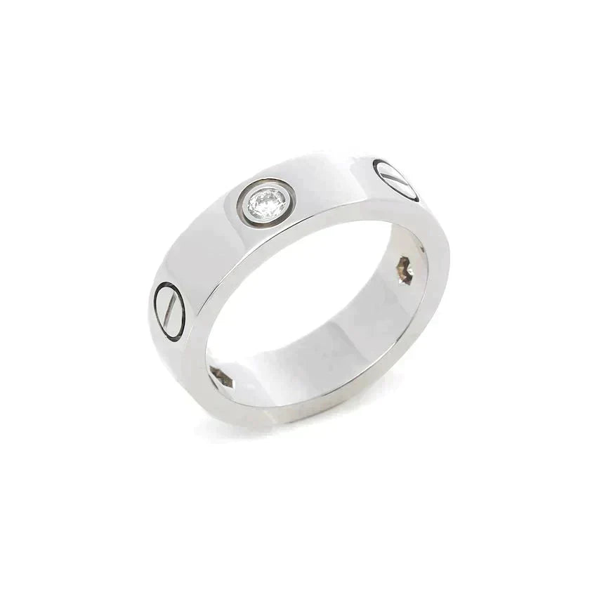 [LORA]LOVE RING 5.5MM 3 DIAMONDS SILVER