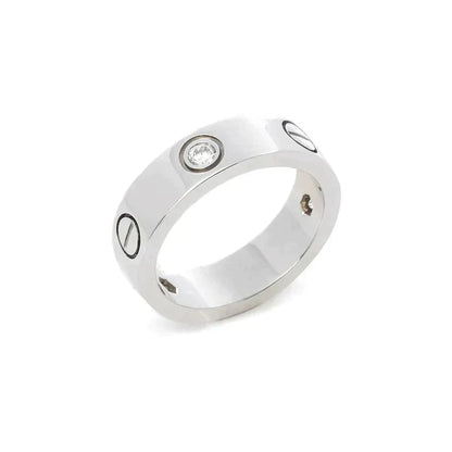 [LORA]LOVE RING 5.5MM 3 DIAMONDS SILVER
