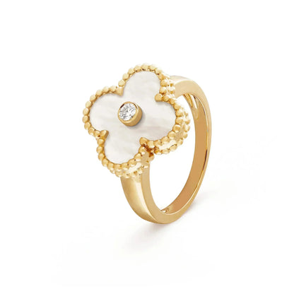 [LORA]CLOVER PINK MOP RING GOLD DIAMOND