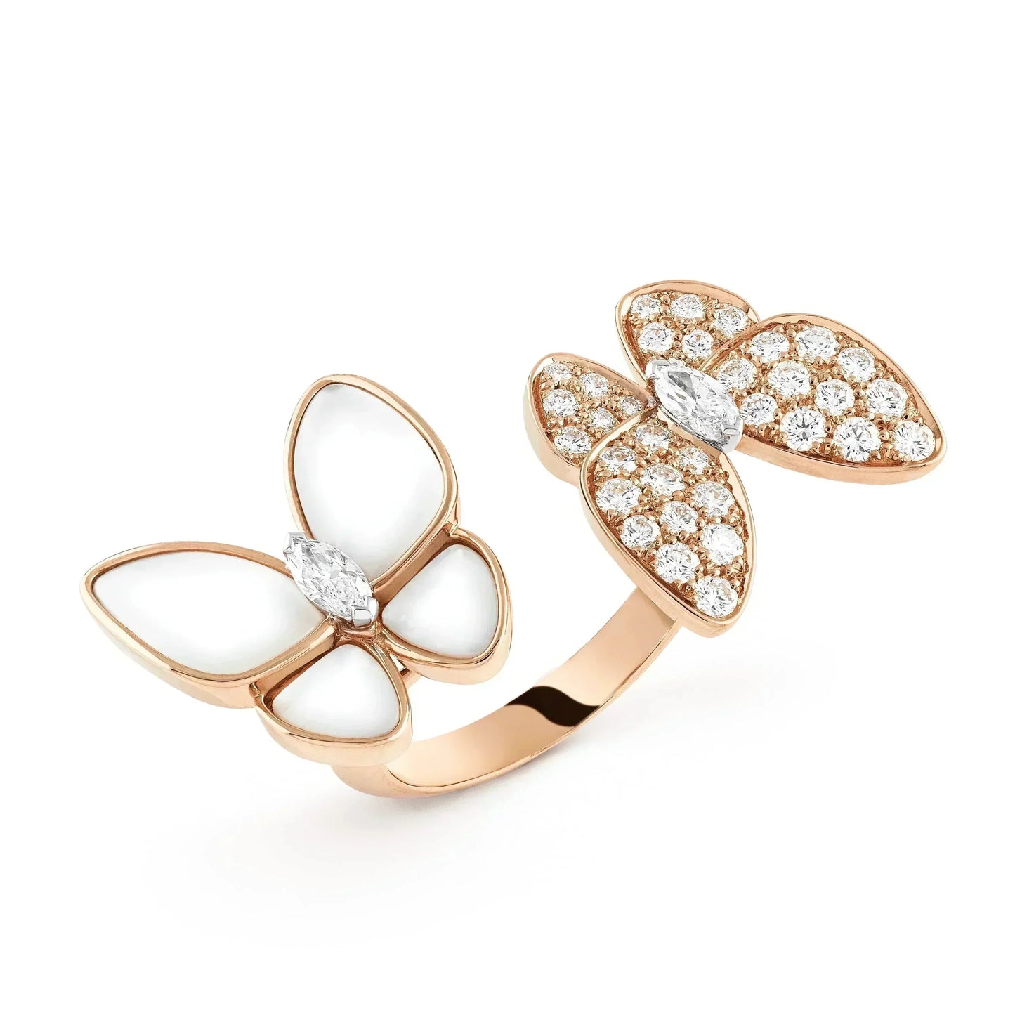 [Lora]TWIN BUTTERFLY DIAMOND MOP RING