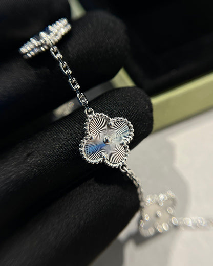 [LORA]CLOVER SILVER 5 MOTIFS BRACELET