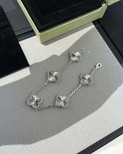 [LORA]CLOVER SILVER 5 MOTIFS BRACELET