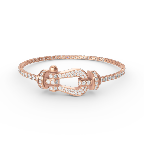 [LORA]FORCE  LARGE HORSESHOE FULL DIAMOND TENNIS BRACELET