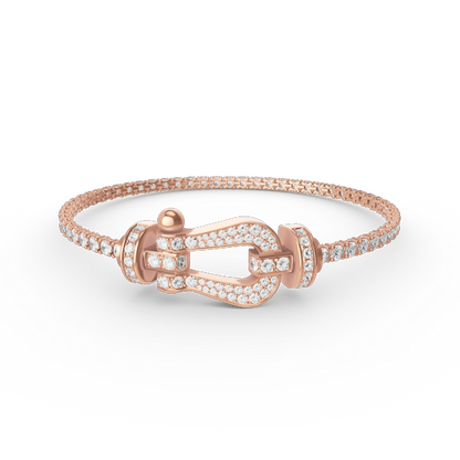 [LORA]FORCE  LARGE HORSESHOE FULL DIAMOND TENNIS BRACELET