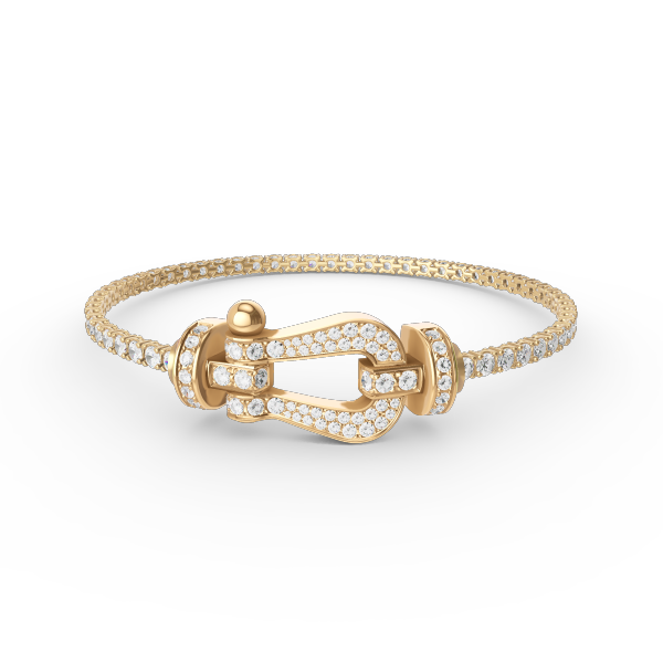 [LORA]FORCE  LARGE HORSESHOE FULL DIAMOND TENNIS BRACELET
