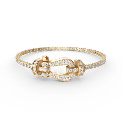 [LORA]FORCE  LARGE HORSESHOE FULL DIAMOND TENNIS BRACELET