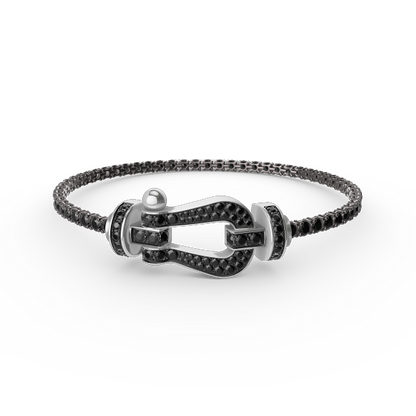 [LORA]FORCE  LARGE HORSESHOE FULL DIAMOND TENNIS BRACELET